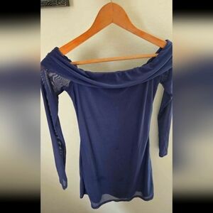 Elegant Off-Shoulder Blue Dress